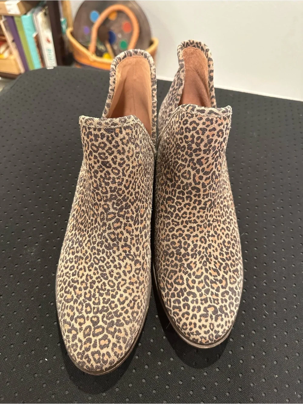 Lucky Brand leather Leopard Print Ankle Booties in Tan and Black